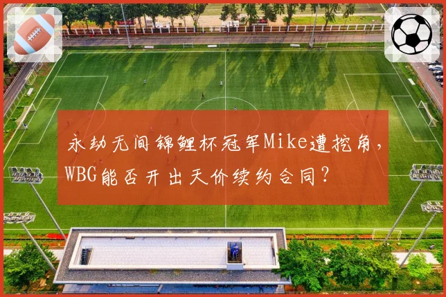 永劫无间锦鲤杯冠军Mike遭挖角，WBG能否开出天价续约合同？